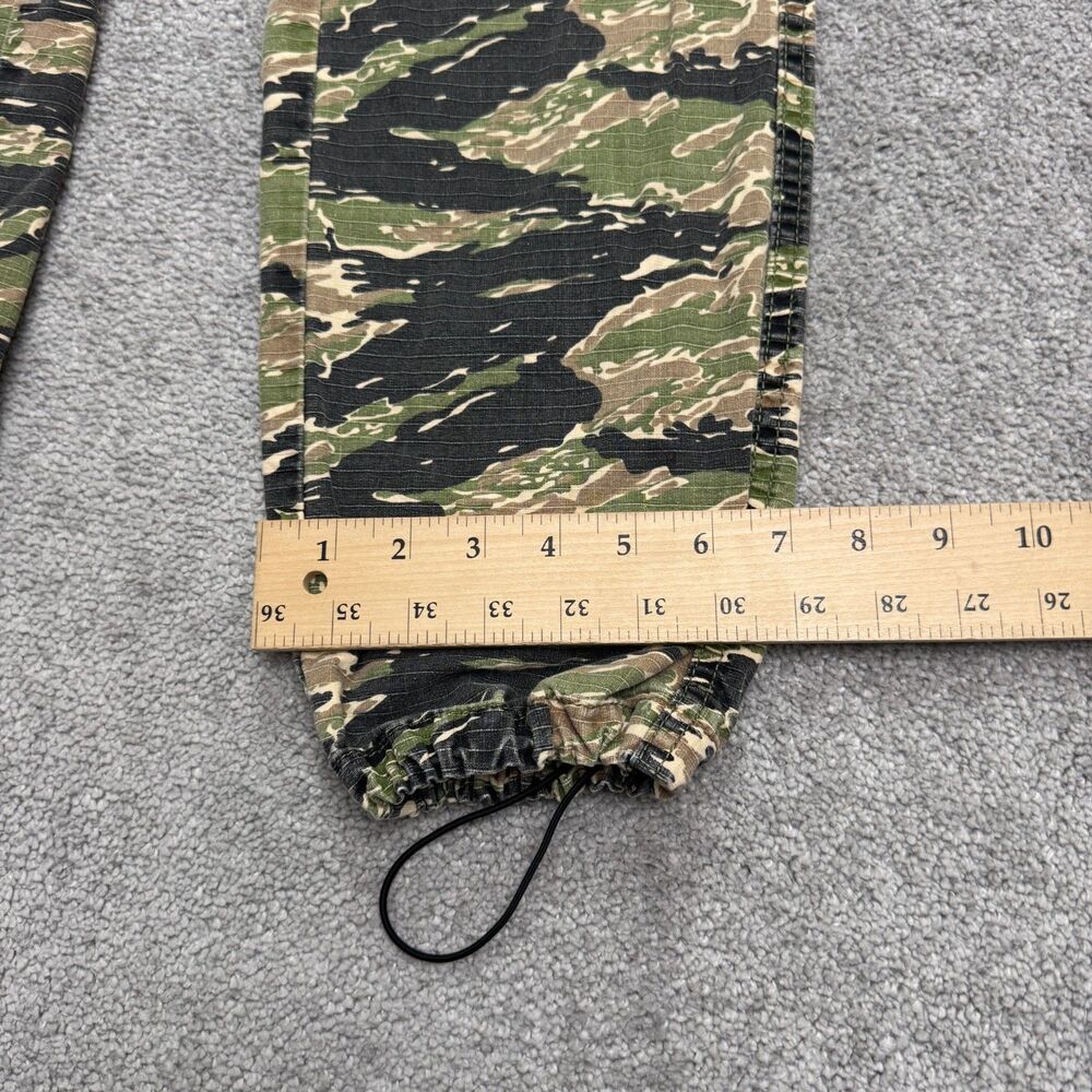 HUF Tiger Striped Camo Cargo Pants Mens Medium Green 100% Cotton Pull On Outdoor - Picture 14 of 16